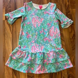 Lilly Pulitzer Girls Size XL (12-14) Pink Green and Blue Dress